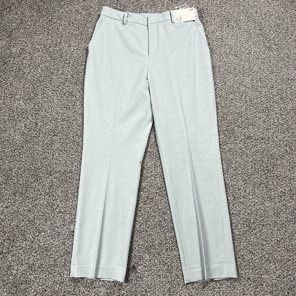 Uniqlo Pants Womens 29 Green Smart Ankle 2 Way Chinos Tapered Stretch Office